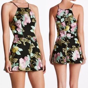 DRESS THE POPULATION Floral Embroidered Ella Romper